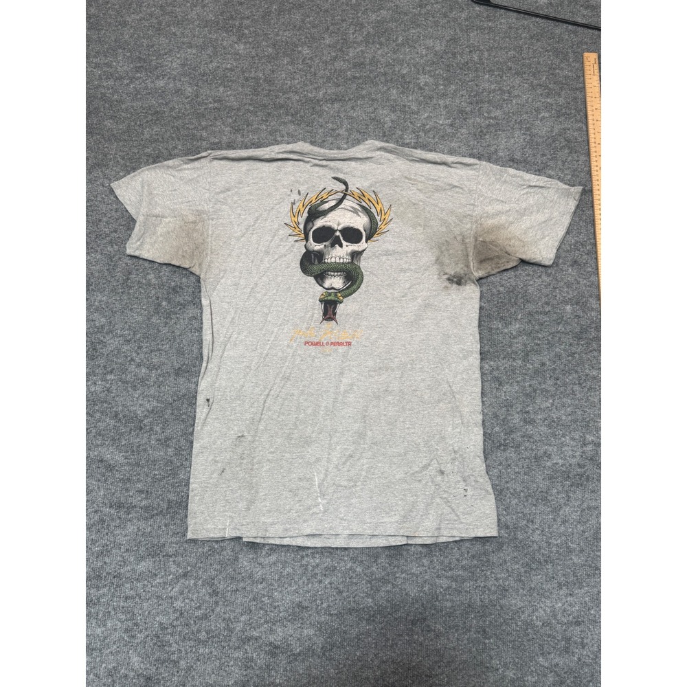 Powell Peralta Mike McGill Skull Snake Graphic T-Shirt Gray Large Mens Skate
